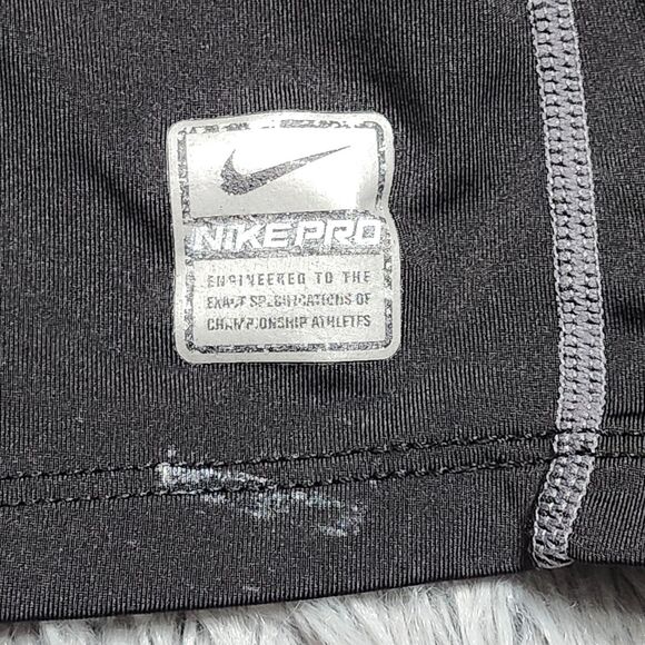 Nike Pro Team Shirt Fit Dry Mens Large Black Short Sleeve Compression Activewear - Picture 3 of 9